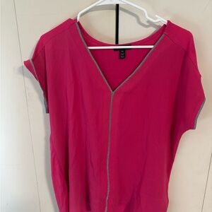 Tribal Hot Pink V-Neck Blouse